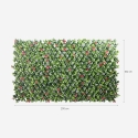 Seto artificial de jardín enrejado extensible 200x100cm plantas Salix Descueto