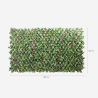 Seto artificial de jardín enrejado extensible 200x100cm plantas Salix Descueto