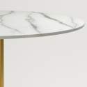 Mesa de comedor redonda estilo Goblet 120 cm efecto mármol dorado Monika+ Stock