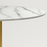 Mesa de comedor redonda estilo Goblet 120 cm efecto mármol dorado Monika+ Stock