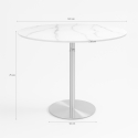 Mesa de comedor redonda estilo Goblet 120 cm efecto mármol dorado Monika+ Precio