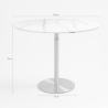 Mesa de comedor redonda estilo Goblet 120 cm efecto mármol dorado Monika+ Precio