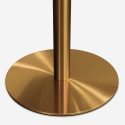 Mesa de comedor redonda estilo Goblet 120 cm efecto mármol dorado Monika+ Medidas
