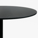 Mesa de comedor redonda moderna Goblet negra 120 cm Blackwood+ Descueto