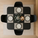 mesa cuadrada estilo Goblet bordes redondeados salón cocina bar lillium 100 Elección