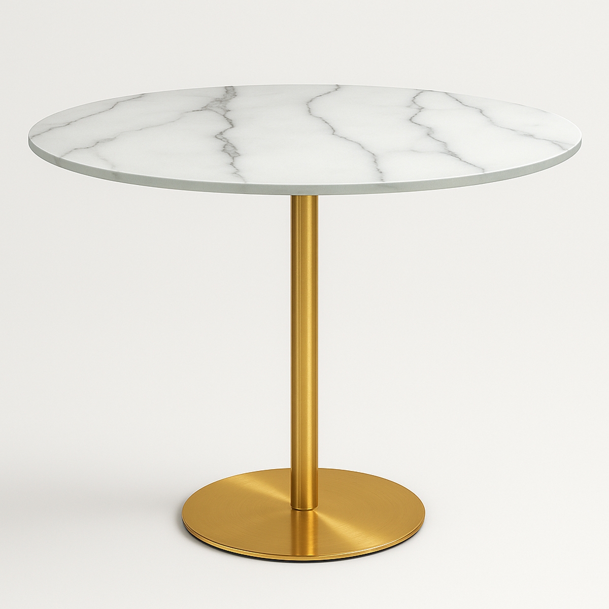 Mesa Goblet redonda 80 cm efecto mármol dorado estilo clásico Monika Promoción