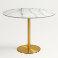 Mesa Goblet redonda 80 cm efecto mármol dorado estilo clásico Monika Promoción