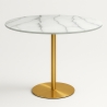 Mesa Goblet redonda 80 cm efecto mármol dorado estilo clásico Monika Promoción
