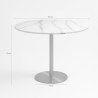 Mesa Goblet redonda 80 cm efecto mármol dorado estilo clásico Monika Precio