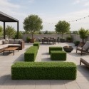 Seto artificial de boj para valla baja de jardín 158x33x56 cm Robuk Venta