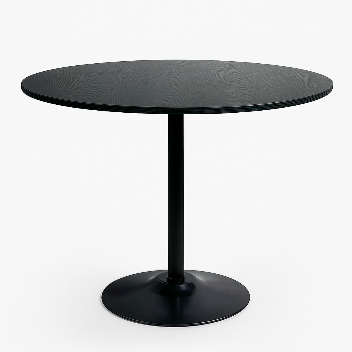 Mesa de comedor redonda moderna Goblet negra 120 cm Blackwood+ Promoción