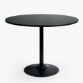 Mesa de comedor redonda moderna Goblet negra 120 cm Blackwood+ Promoción