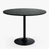 Mesa de comedor redonda moderna Goblet negra 120 cm Blackwood+ Promoción