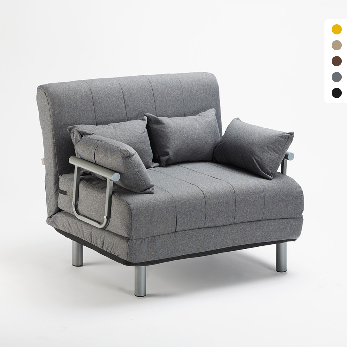 Sillón Sofá Cama Plegable Reposabrazos de tela Deborah Twin Dos Plazas 