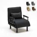 Sillón Sofá cama plegable individual de tela Deborah 
