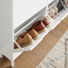 Zapatero vestíbulo 4 compartimentos abatibles 8 pares de zapatos Botes 