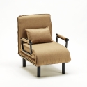 Sillón Sofá cama plegable individual de tela Deborah 