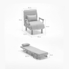 Sillón Sofá cama plegable individual de tela Deborah 
