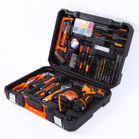 Maletín de herramientas y utensilios de trabajo con destornillador 345 piezas Smart-Extra