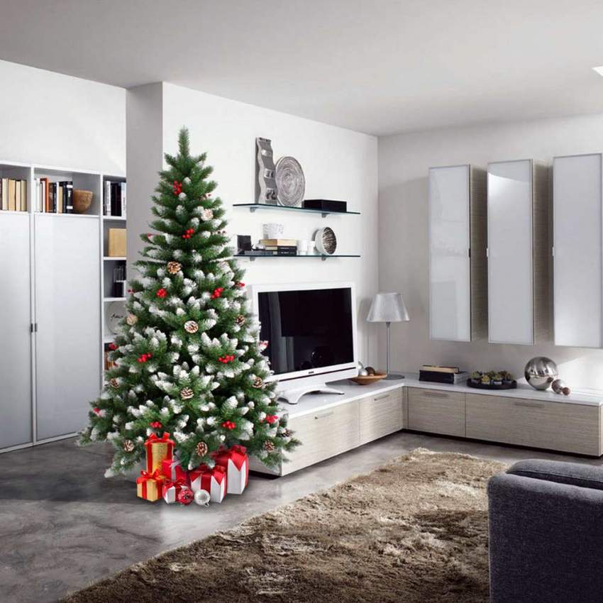 Árbol de Navidad artificial 240 cm decorado con adornos Oslo Promoción