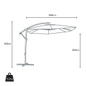 Sombrilla Parasol de jardín 3 metros mástil excentrico aluminio octagonal bar hotel Fan Elección