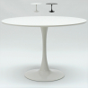 mesa de comedor redonda Tulipan 120 cm blanco y negro Promoción