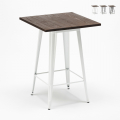 mesa alta para taburetes acero metal industrial madera 60x60 welded Promoción