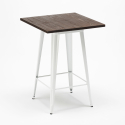 mesa alta para taburetes acero metal industrial madera 60x60 welded Oferta