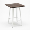 mesa alta para taburetes acero metal industrial madera 60x60 welded Oferta