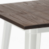mesa alta para taburetes acero metal industrial madera 60x60 welded Rebajas