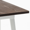 mesa alta para taburetes acero metal industrial madera 60x60 welded Descueto
