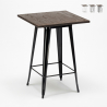 mesa alta para taburetes acero metal industrial madera 60x60 welded Medidas