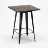 mesa alta para taburetes Lix acero metal industrial madera 60x60 welded Coste