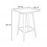 mesa alta para taburetes Lix acero metal industrial madera 60x60 welded 