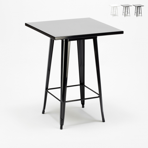 mesa alta para taburetes acero metal industrial 60x60 nut Promoción
