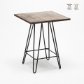 Mesa alta para taburetes industriales 60x60 metal acero madera Bolt Promoción