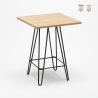 Mesa alta para taburetes industriales 60x60 metal acero madera Bolt Descueto