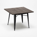 mesa industrial Lix de acero metal y madera 80x80 bar y casa allen Precio
