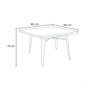 Mesa industrial Tolix de acero metal y madera 80x80 bar y casa Allen Coste