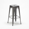 juego de mesa y 4 taburetes altos metálicos estilo brooklyn para bares y pubs 