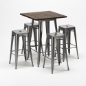 juego de mesa alta y 4 taburetes metálicos de estilo industrial williamsburg Oferta