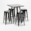 juego de mesa alta y 4 taburetes metálicos diseñados por industrial gowanus 