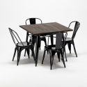 juego de mesa cuadrada de madera y sillas de metal Lix estilo industrial west village Oferta