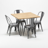 juego de mesa de madera con sillas de metal tribeca estilo industrial 