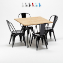 juego de mesa de madera con sillas de metal tribeca estilo industrial 