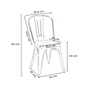 conjunto de mesa cuadrada y sillas industriales de metal estilo flushing 