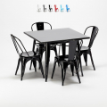 mesa cuadrada y sillas de metal soho estilo industrial Lix Promoción