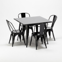mesa cuadrada y sillas de metal soho estilo industrial Lix Oferta