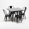 mesa cuadrada y sillas de metal soho estilo industrial Oferta