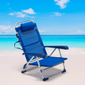 Tumbona silla de playa con reposabrazos estructura de aluminio Gargano Modelo